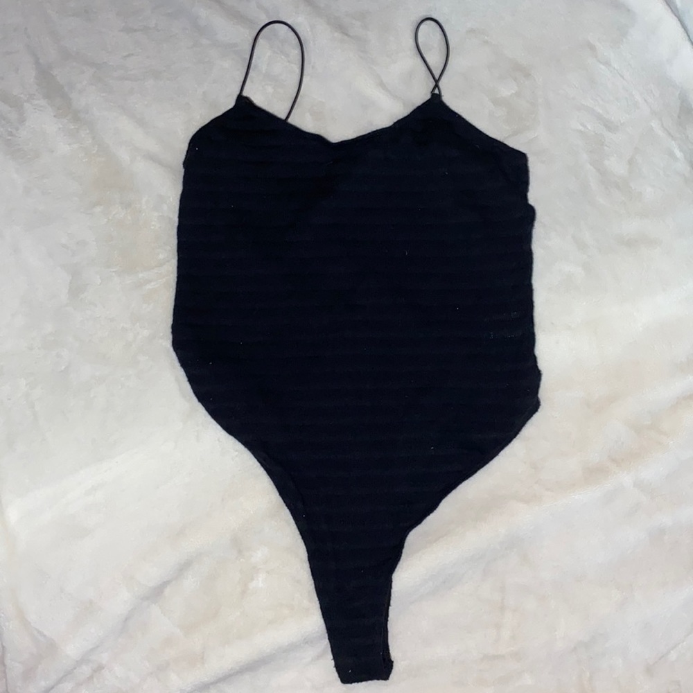 Derek heart medium black bodysuit